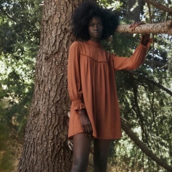 NWT Reformation Jourdan‎ Dress in Caramel Brown Size XS - Picture 1 of 6